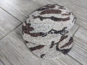 USA made KING OF THE MOUNTAIN ear flap BLOWDOWN hat L hunting logo CAMOUFLAGE