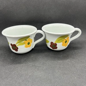 2 tazas de café de cerámica pintadas a mano vintage Ceramiche Artistiche hechas en Italia - Imagen 1 de 7