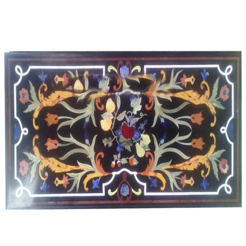 48" x 32" Marble Semi Precious Stones Table Top Inlay Handmade Work - Image 1 of 1