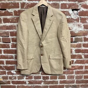 Saks Fifth Avenue Mens Beige Blazer Camel Hair 40R