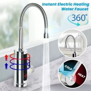 3KW Elektrischer Durchlauferhitzer LED Wasserhahn Bad/Küche Sofort Warm Armatur - Bild 1 von 14