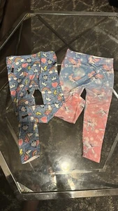 Capelli New York Toddler Girls Pink Blue Leggings 2T Unicorn 2 Pair - Picture 1 of 1