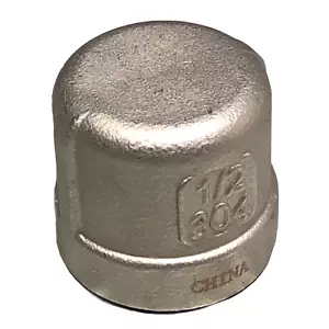 Unbranded 1/2" 304 Stainless Steel Female Threaded Cap Heavy Duty (1 Piece) - Picture 1 of 2