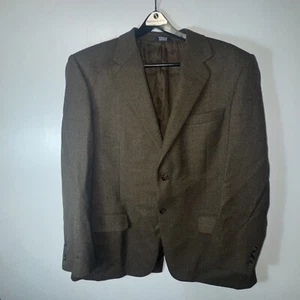 Vintage Botany 500 Blazer Mens Brown Tweed Jacket 2 Button Herringbone Wool 42R - Picture 1 of 6