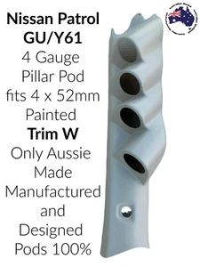 4 Gauge Pillar pod to suit Y61 GU Patrol with 4 x 52 mm  Painted Trim Code W - Picture 1 of 4