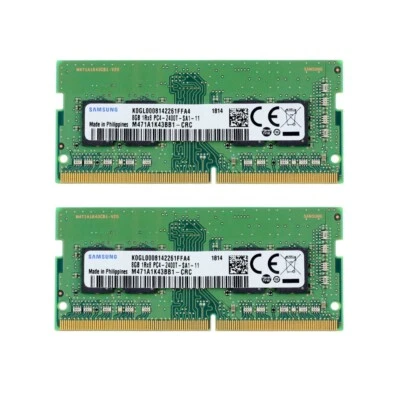 Samsung 16GB (2X 8GB ) DDR4 2400MHz PC4-19200 SODIMM Memory Ram M471A1K43BB1-CRC - Image 1 of 4