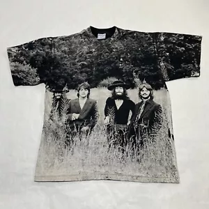 Vtg 1995 The Beatles T Shirt XL AOP All Over Print Tour Apple 90s Rock Tee - Picture 1 of 8