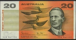 1983 Australia Good Extra Fine $20 VGB 961532 Johnston Stone Paper Banknote r408 - Picture 1 of 4