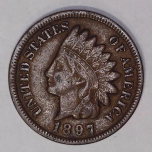 Centavo cabeza india 1897 1(C) centavo bonitos detalles #F256 - Imagen 1 de 2