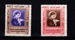 VATICANO 1953 50º anniversario del martirio di Santa Maria Goretti MNH** - Picture 1 of 1