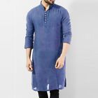 Fashionable Mens Indian Traditional Kurta Shirt Long Sleeve Ethnic Kaftan