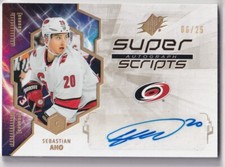 19/20 UD SPX SEBASTIAN AHO SUPER SCRIPTS GOLD AUTOGRAPH AUTO /25