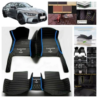 Fit For BMW M3 2009-2025 Car Floor Mats Auto Liners Foot Carpets Leather Custom - Imagem 1 de 4