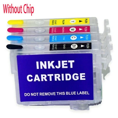 New Refillable Ink Cartridge T702 702XL Without Chip For Epson WF 3733 3720 3730 - Image 1 of 4