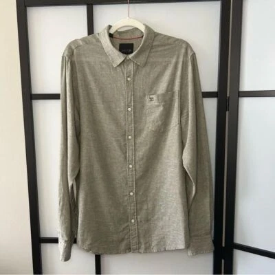 [L] Camisa informal con botones Joe’s Jeans para hombre verde pastel lino mezcla algodón Foto 1 de 4