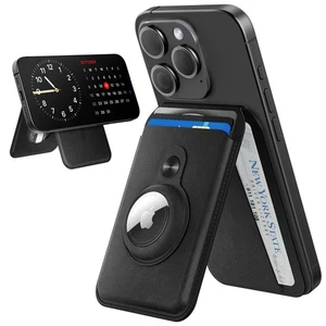 Magnetic Wallet for iPhone,Magsafe Wallet Stand with Airtag Holder,Adjustable... - Picture 1 of 8