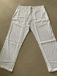 Damart White Crinkle Casual Trousers Size 24 - Picture 1 of 6