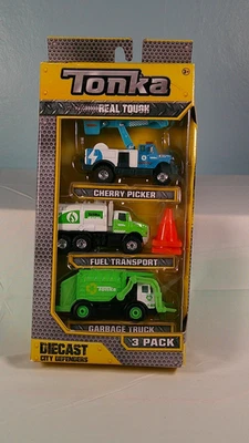 Rare Discontinued 2018 Hasbro Tonka Diecast City Defenders 3 Pack #56050 - Image 1 of 2