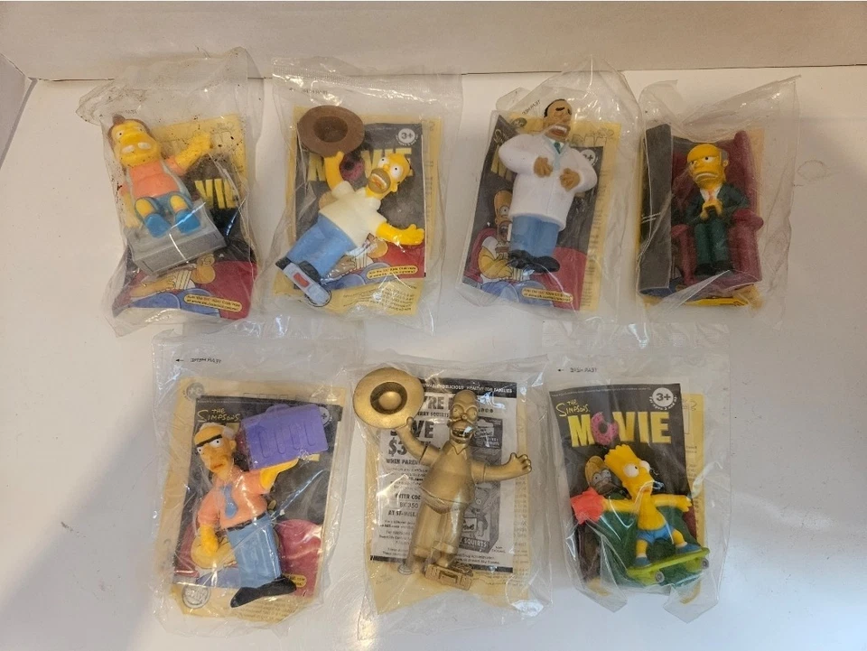 Simpsons Movie 2007  Burger King Toys New Sealed Lot of 7 - Image 1 of 1