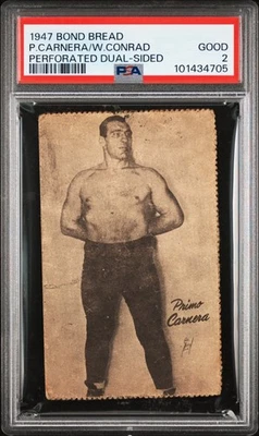 1947 BOND BREAD ELGEE PERFORATED DUAL-SIDED PRIMO CARNERA BOXER PSA 2 GOOD - Image 1 of 2