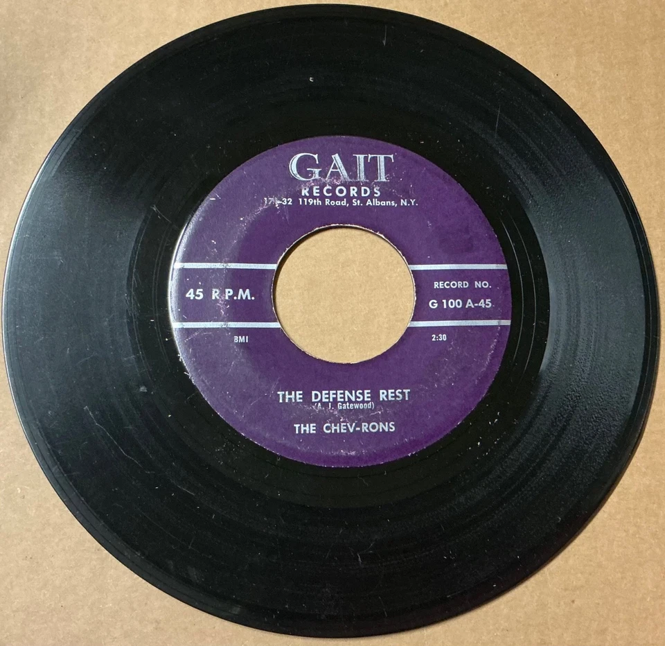 The Chev-rons DOO WOP 45 The Defesnse Rests / It’s Saturday Night GAIT VG++ HEAR - Image 1 of 2