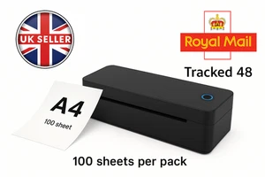 A4 Bluetooth Thermal Printer USB Portable Printer + 100 Sheets | Royal Mail 48 - Picture 1 of 6