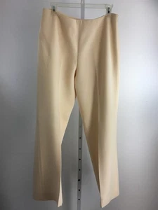 Anne Klein New York 100% Wool Ivory Flat Front Dress Pants Size 10 Fully Lined - Picture 1 of 14