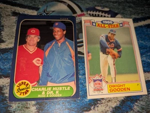 Charlie Hustle & Dr. K (Pete Rose/Dwight Gooden) 1986 Fleer #638 y brillante All-Star - Imagen 1 de 4
