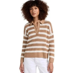 Faherty Miramar Leinen Polo Pullover in Natur gestreift Gr. XXS - Bild 1 von 9