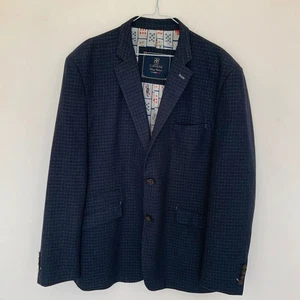 46 Regular Herren Cavani Blazer Sakko Dark Navy Kariert Formal - Bild 1 von 11