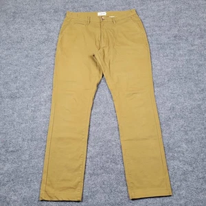 Taylor Stitch Pants Mens 33 Khaki Brown Slim Fit Organic Cotton Stretch Chinos - Picture 1 of 14