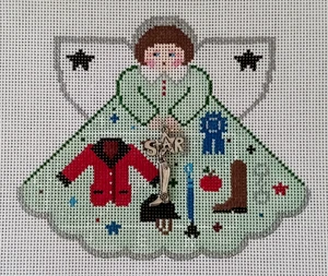 Nadelspitze Leinwand bemalt Pony Designs REITERPARADE ENGEL + STERN Charm - Bild 1 von 5