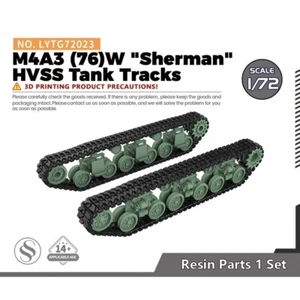 Yao's Studio 1/72 Model Upgrade Parts M4A3 (76)W "Sherman" HVSS Tank TRACKS - Picture 1 of 3