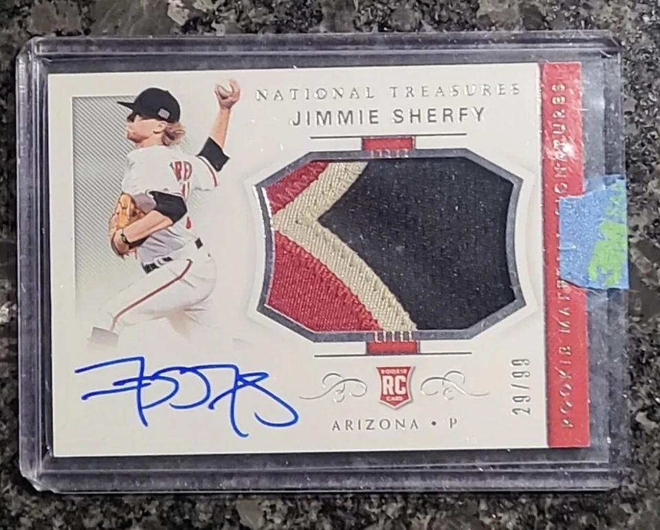 2018 National Treasures Gold Jimmie Sherfy/99 ROOKIE LOGO PATCH AUTO RC RPA - Image 1 of 1