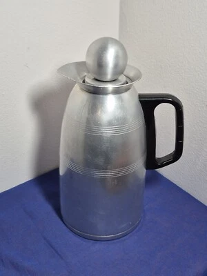 Jarra de café/jarra térmica vintage de aluminio Kromex con aislante de vidrio  Foto 1 de 4