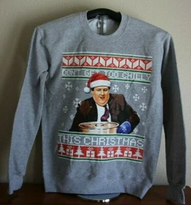 DON'T GET TOO CHILLY THIS CHRISTMAS Sweatshirt, Small in grau - Bild 1 von 6
