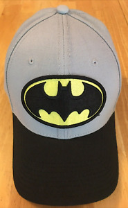 Batman Baseball Hat/Cap-Snapback-Adult Small/Medium Size-DC Comics-Black & Gray