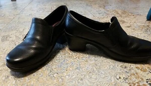 Klogs Womens 6.5 Comfort Slip-On Loafers shoe black zipper heel slip resistant - Picture 1 of 5