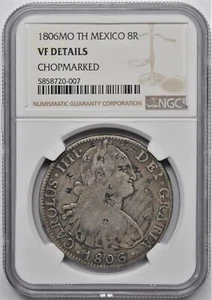 1806MO TH MEXICO SILVER 8R REALES NGC VF DETAILS - Picture 1 of 2