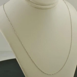 10K WHITE GOLD .7mm SINGAPORE 18 OR 20 INCH PENDANT CHAIN NECKLACE - Picture 1 of 3