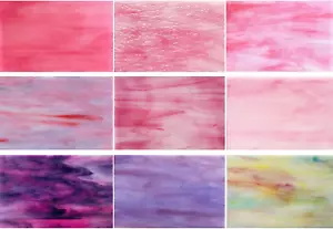 9 Blatt Buntglasfolie rosa und lila Kollektion, 4 x 6 Zoll Buntglas - Bild 1 von 6