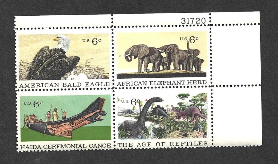 US STAMP 1387-90 PLATE BLOCK NATURAL HISTORY MINT NH OG 6c FREE SHIP - Image 1 of 1