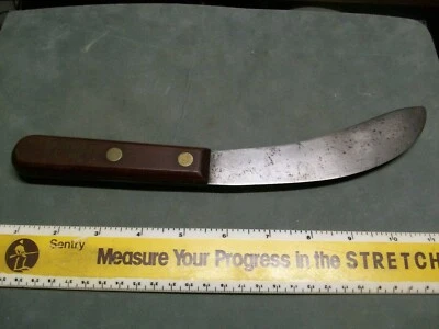 Cuchillo pelador Olsen Howard City Michigan. mango de madera Buffalo Skinner vintage Foto 1 de 4