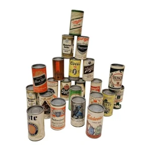 Lot Of 22 Miniature 2 1/4" Toy Vintage Brands Beer & Liquor Cans Plastic Label - Picture 1 of 19