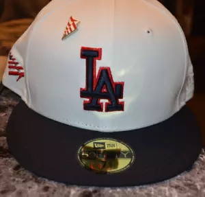 LOS ANGELES DODGERS MÜTZE MLB X NEW ERA SELTENE PASSFORM GRÖSSE 7 3/8 FARBE WEISS - Bild 1 von 6