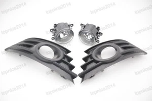 Pair Front Bumper Fog Light Lamp with Hole Cover Bezel For Citroen C4 2004-2008 - Bild 1 von 2