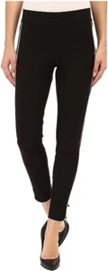 HUE Womens Piped Polished Twill Skimmer Leggings X-Small Black 0-2 w 23" - Picture 1 of 6