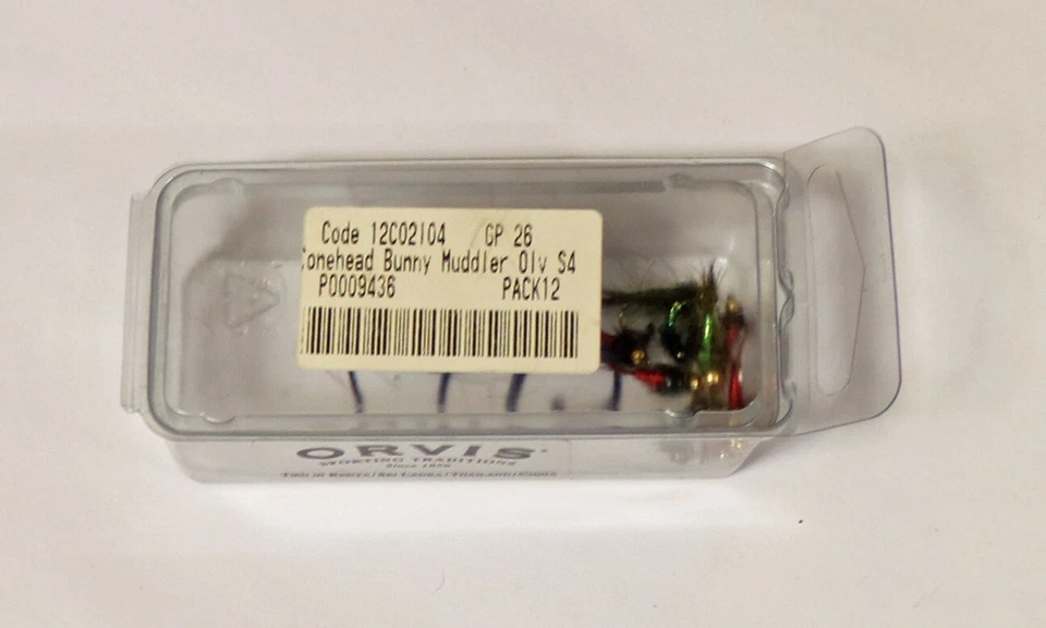 12 Orvis Small Conehead Bunny Muddler Fishing Nymph Flies in Box  NEW OLD STOCK - Image 1 of 4