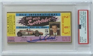 1969 Indy Indianapolis 500 Ticket Signed Mario Andretti Win PSA DNA 10 Autograph - Picture 1 of 3