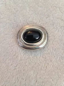 Vintage Modernist Sterling 925 Anhänger Dia Onyx Stein geschichtet Ovale MCM - Bild 1 von 10